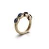 Gold Ring Four Blue Sapphire Oval Cabouchons by Scarab Jewellery Studio