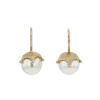 Gold Crown Pearl Earrings by Scarab Jewellery Studio