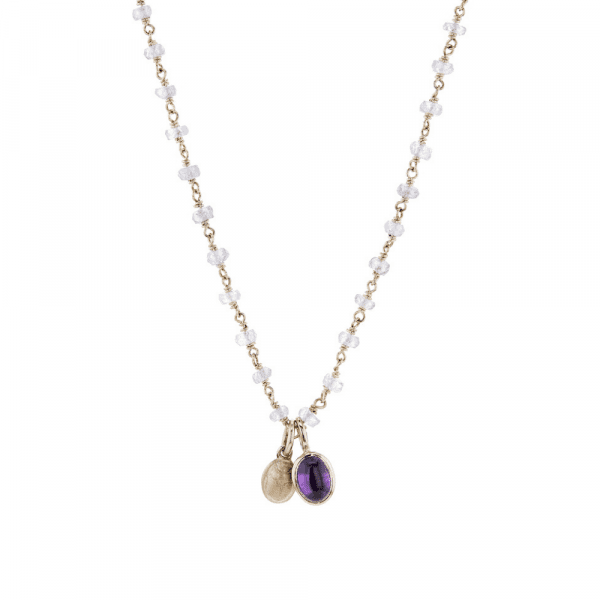 Gold Scarab Amethyst Sapphire Pendant by Scarab Jewellery Studio