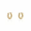 Huggie Diamond Earrings Yellow Gold by Scarab Jewellery Studio