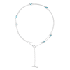 Silver Lariat Necklace Blue Topaz Cabouchons by Scarab Jewellery Studio